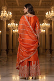 Premium Pure Chinon Orange Gota Patti Work Sharara Suit Set
