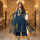Elegant Cotton Block Print Anarkali 3PC Set π