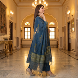 Elegant Cotton Block Print Anarkali 3PC Set π