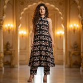 halter nack Aline kurta with both side pocket & palazzo