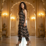 halter nack Aline kurta with both side pocket & palazzo